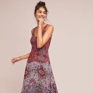 Anthropologie Maeve violette floral dress 8